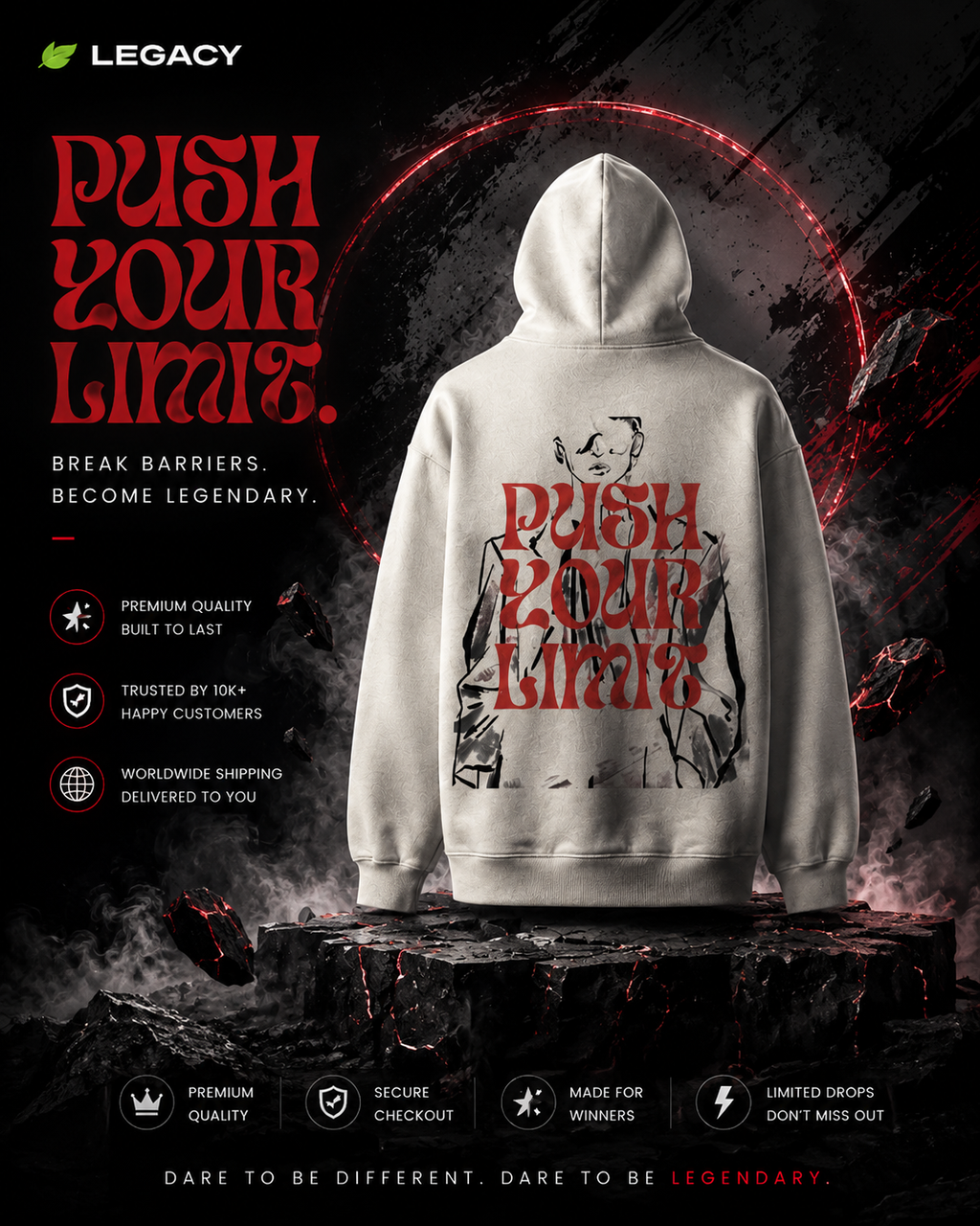 PUSH YOUR LIMIT  —  Streetwear Hoodie
