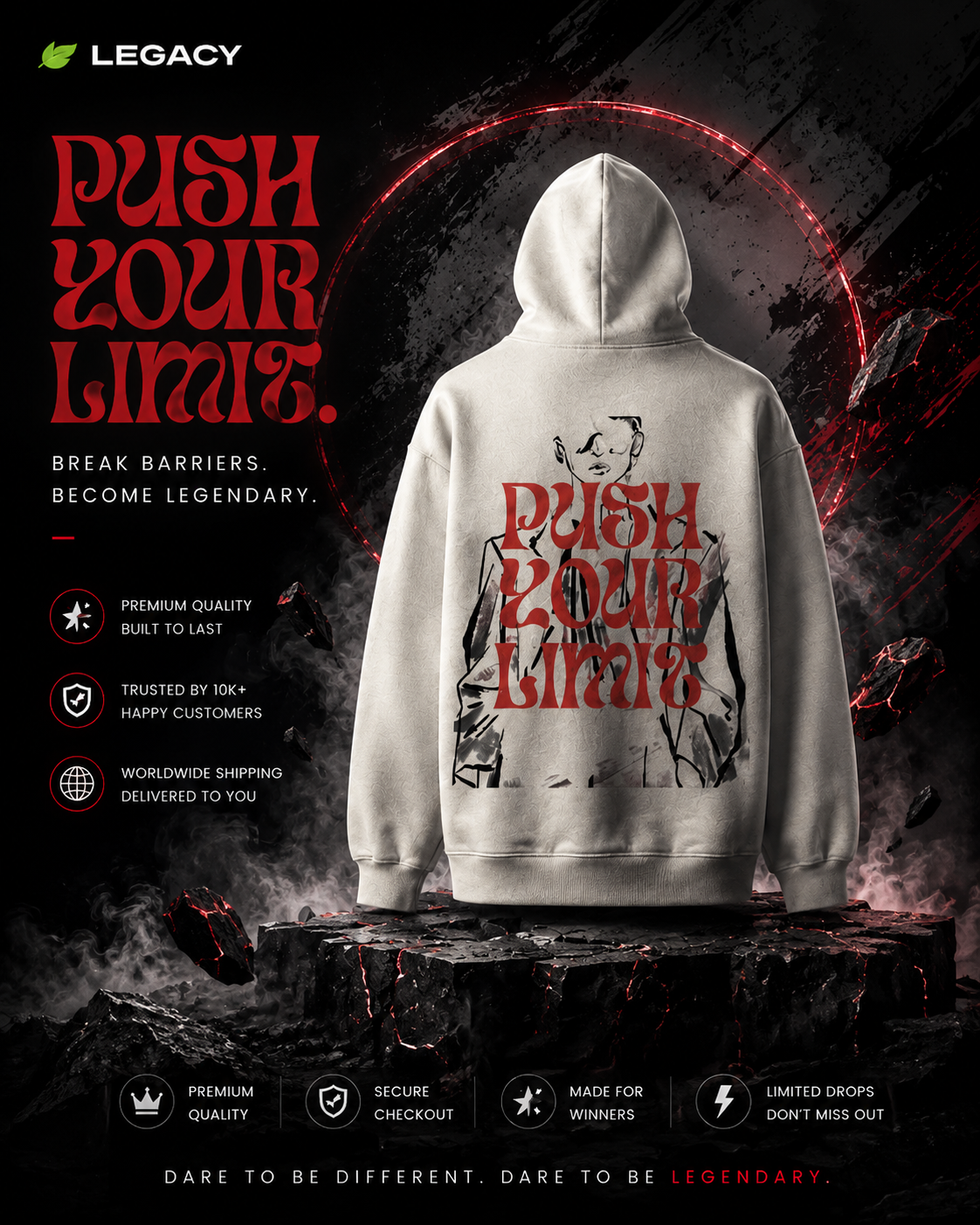 PUSH YOUR LIMIT  —  Streetwear Hoodie