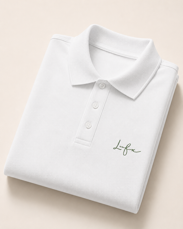 Leafx Signature Polo – Wear the Mark of Confidence [WHITE]
