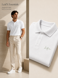 Leafx Signature Polo – Wear the Mark of Confidence [WHITE]