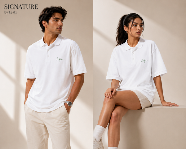 Leafx Signature Polo – Wear the Mark of Confidence [WHITE]